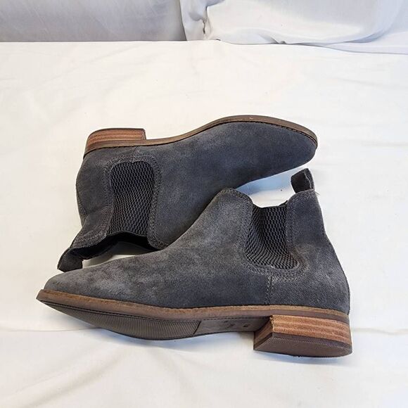 Toms Ella Womens Casual Slip On Chelsea Ankle Bootie Grey Suede Low Heels Size 7 - Picture 9 of 13